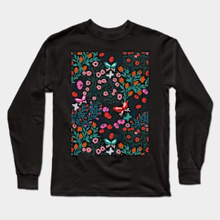 FLORAL DESIGN WITH BUTTERFLY COLLECTION NUMBER 4 Long Sleeve T-Shirt